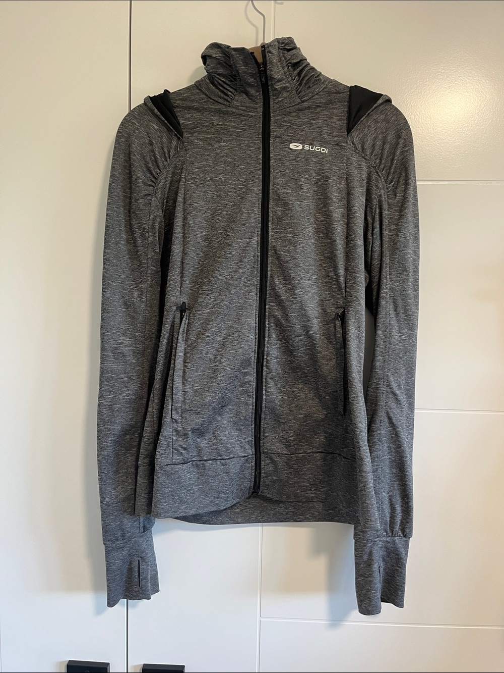 SUGOI Heather Gray Lightweight Full-Zip Hooded Bomber Jacket